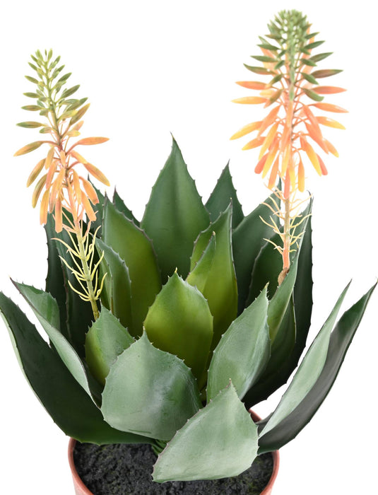 Konstgjord Blommande Agave I Kruka 50Cm Grön