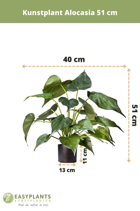 Alocasia - Konstgjord Grön Växt