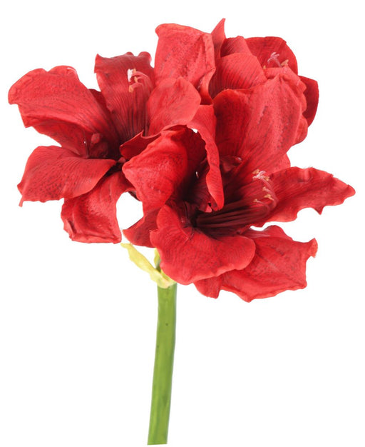 Konstgjord Amaryllis Röd 2 Blommor 1 Knopp 66 Cm