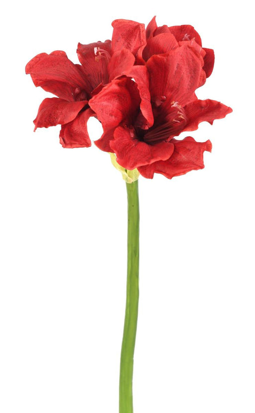 Konstgjord Amaryllis Röd 2 Blommor 1 Knopp 66 Cm