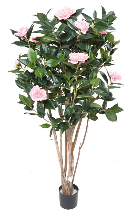 Konstgjord Kameliaträd 130 Cm Rosa Blommor Inomhus