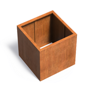 Corten Steel Square Flower Box 80X80Cm Rusty Look