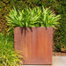 Corten Steel Square Flower Box Rostig Look 100Cm