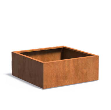 Corten Steel Square Flower Box Rostig Look 100Cm