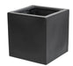 Black Cube Flower Box 30Cm Indoor Outdoor Fiberstone