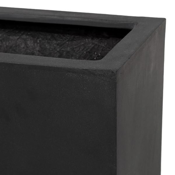 Black Cube Flower Box H.80X40Cm Fiberstone