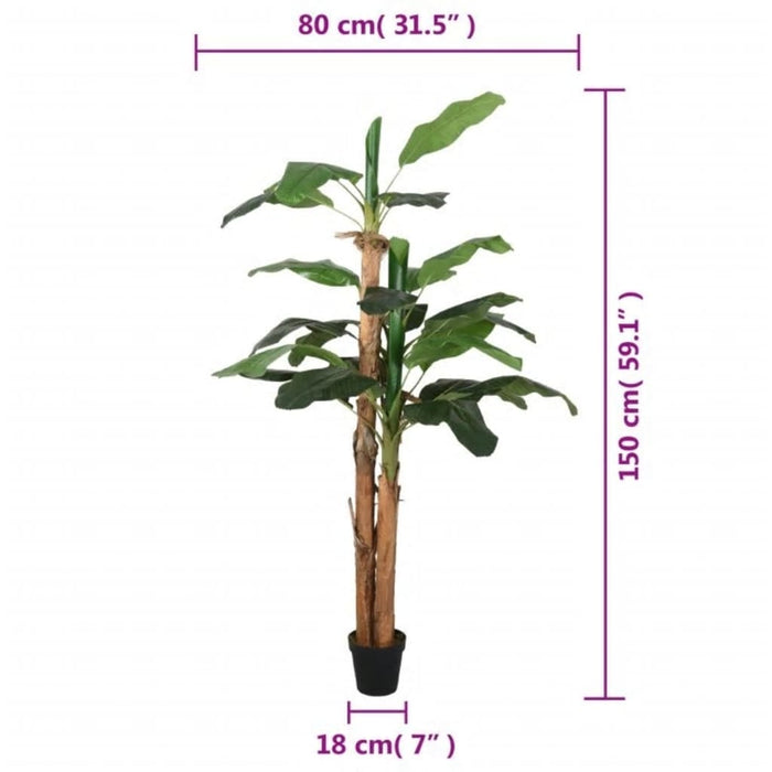 Konstgjord Bananträd 18 Blad 150 Cm Grön