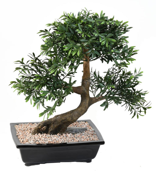 Konstgjord Bonsai Svart Pil 50 Cm Med Dekorativ Kruka