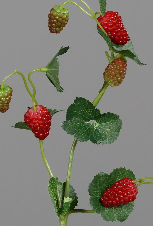 Konstgjord Hallongren 9 Frukter 44Cm Röd