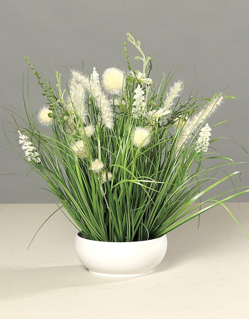 Konstgjord Blomsterarrangemang Keramisk Äng 40Cm