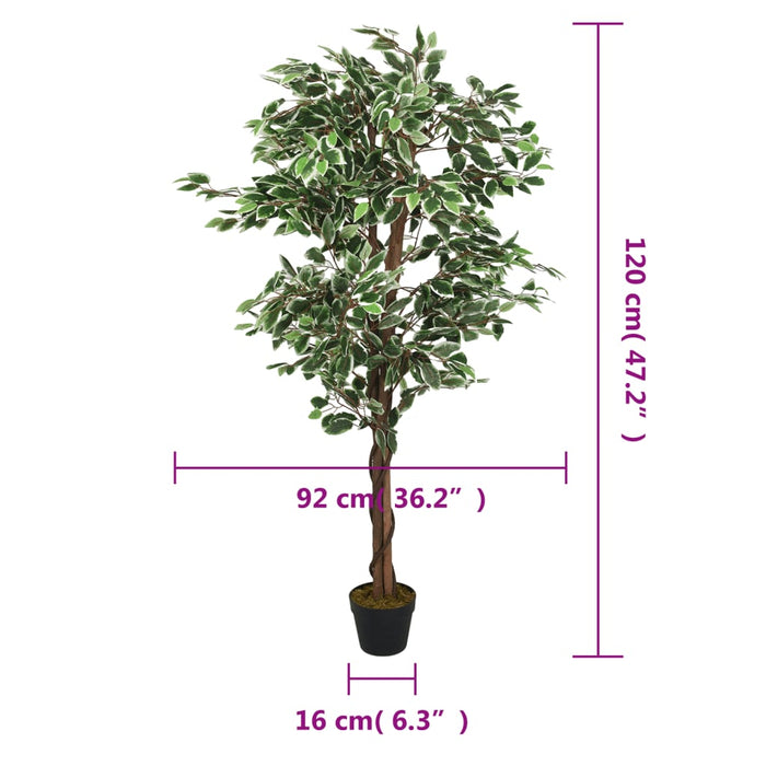 Konstgjord Ficus 630 Blad 120 Cm Grön