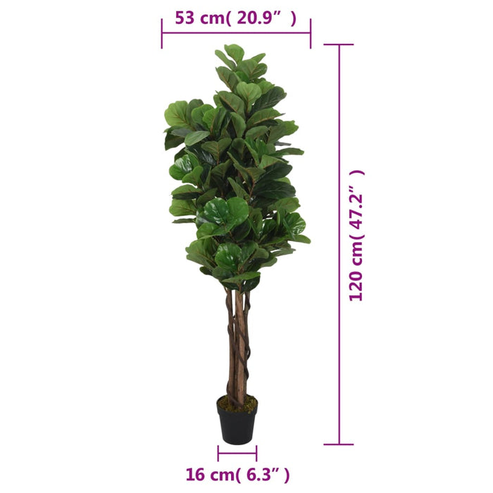 Konstgjord Ficus Lyrata 134 Blad 120 Cm Grön