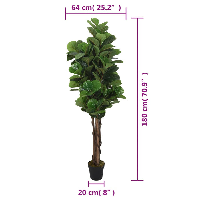 Konstgjord Ficus Lyrata 232 Blad 180 Cm Grön