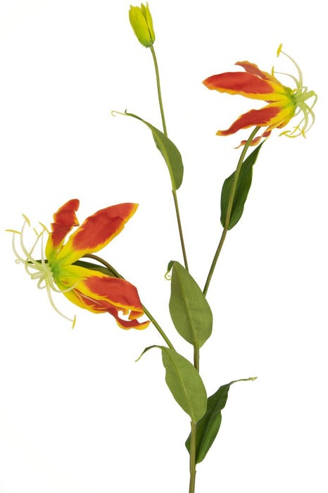 Konstgjord Blomma Gloriosa Röd/Gul