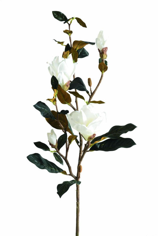 Konstgjord Blomma Magnolia 100Cm Vit 2 Blommor 2 Knoppar