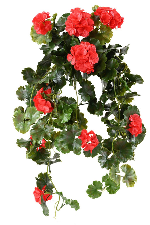 Konstgjord Geranium Röd Uv 10 Heads 65Cm För Utomhusbruk