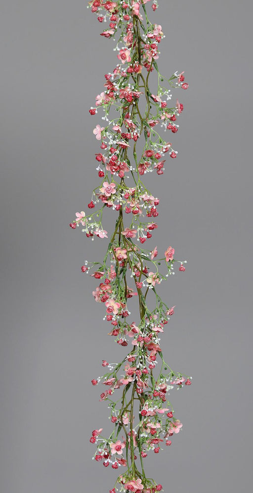 Konstgjord Blomstergirland Rosa Gypsophila 120Cm