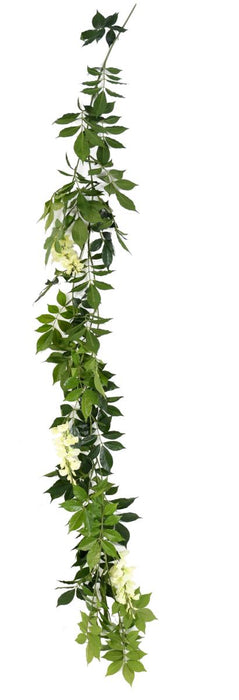 Inomhus Konstgjord Wisteria Garland 180 Cm Cream