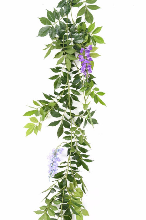 Inomhus Konstgjord Wisteria Garland 180Cm Lavendel