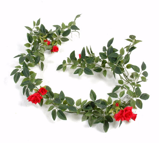 Konstgjord Röd Rose Garland 100 Cm Inredning