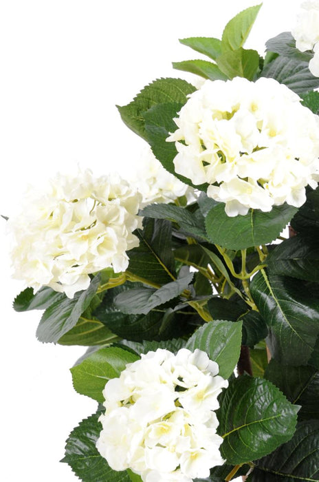 Konstgjord Hortensia 80 Cm Vita Blommor För Inomhusbruk