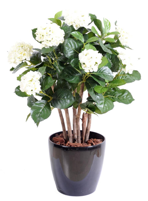 Konstgjord Hortensia 80 Cm Vita Blommor För Inomhusbruk