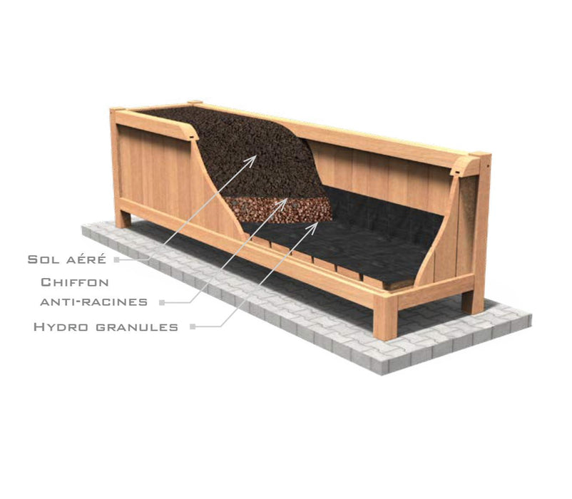 Cube Exotisk Träkruka 70 Cm För Utomhusbruk