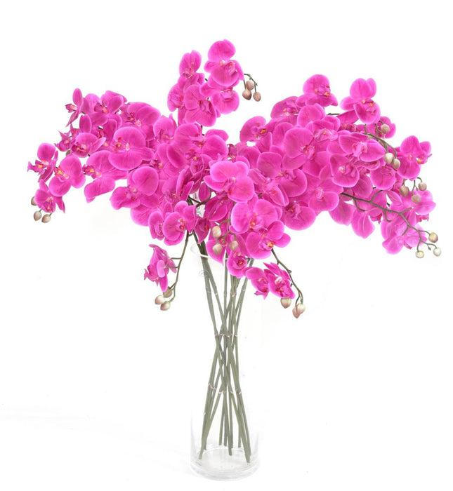 Artificiell Phalaenopsis Orchid 9 Fuchsia Blommor 98Cm