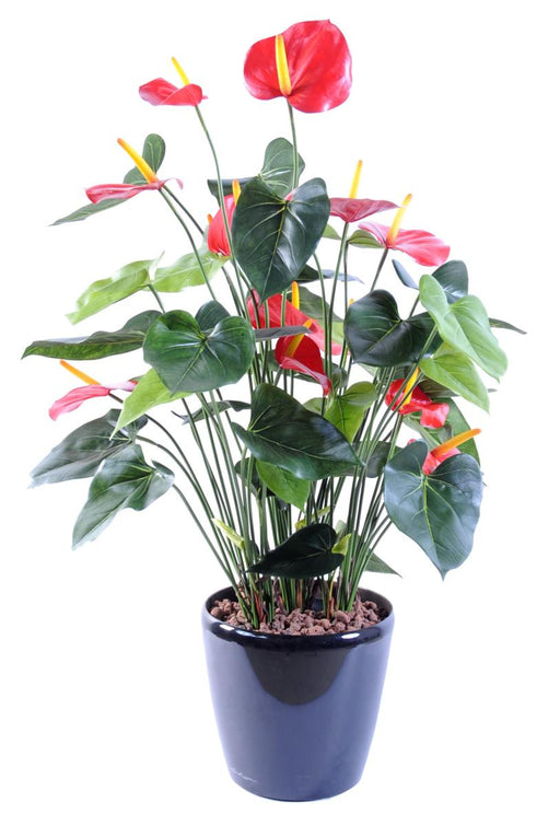 Konstgjord Växt Röd Anthurium 78Cm I Kruka