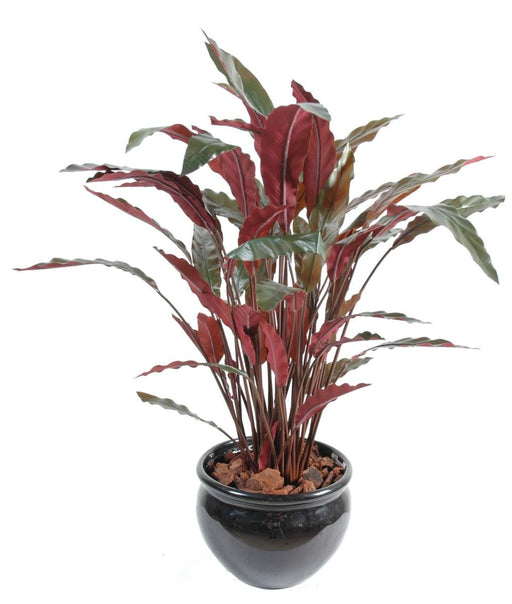 Artificiell Calathea-Växt 85Cm Grön Röd Dekorativ