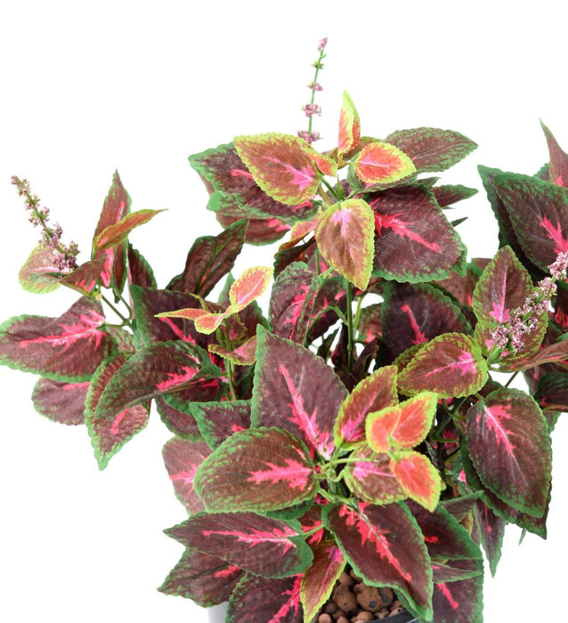 Konstgjord Coleus Plant 40Cm Grön Röd På Stake