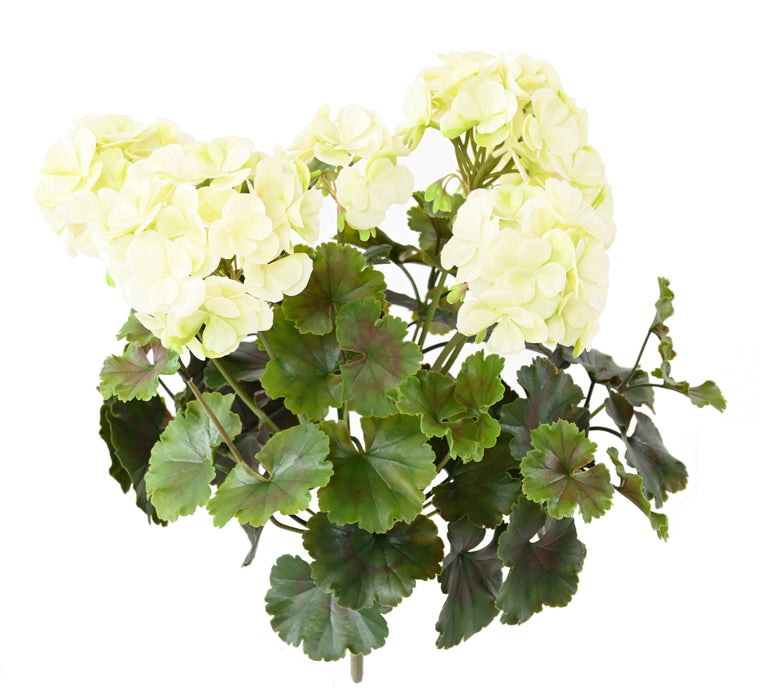 Konstgjord Pelargonväxt 6 Huvuden UV 35Cm Vit