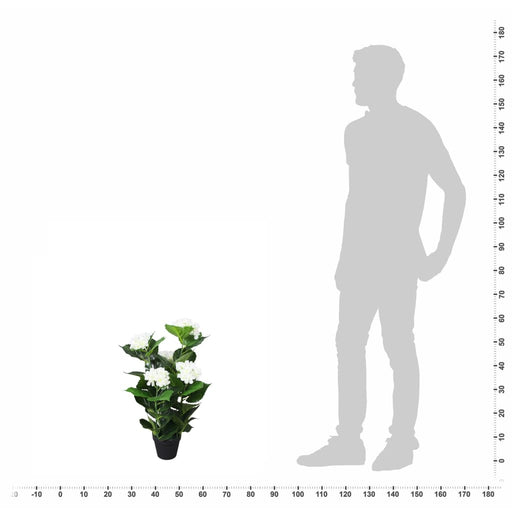 Konstgjord Hortensiaväxt Med Kruka 60 Cm Vit