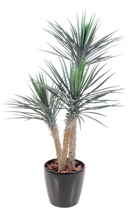 Konstgjord Yucca-Växt 3 Stammar 155 Cm Grön