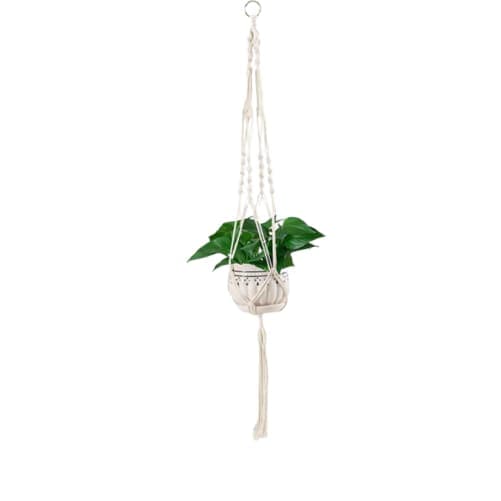 Hängande Blomkruka Vit Macramé Suspension