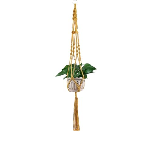 Hängande Blomkruka Gul Macramé Suspension