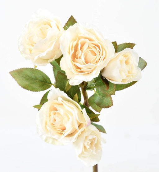 Artificiell Rose Multi Spray 5 Blommor 45Cm Vit