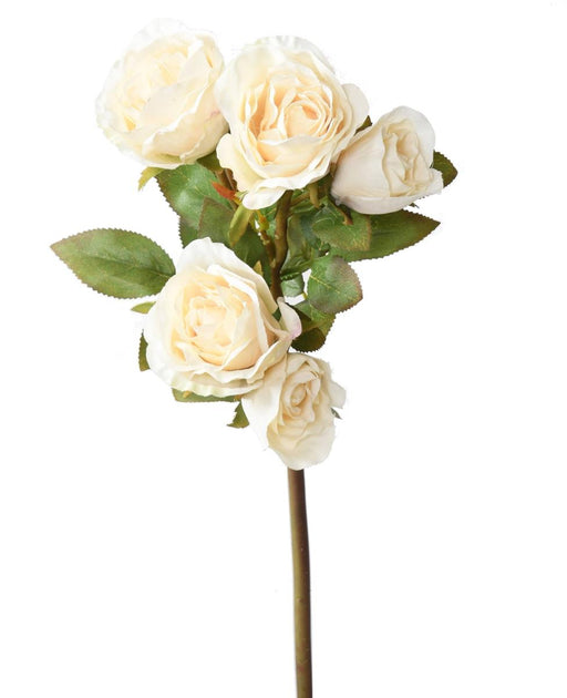 Artificiell Rose Multi Spray 5 Blommor 45Cm Vit