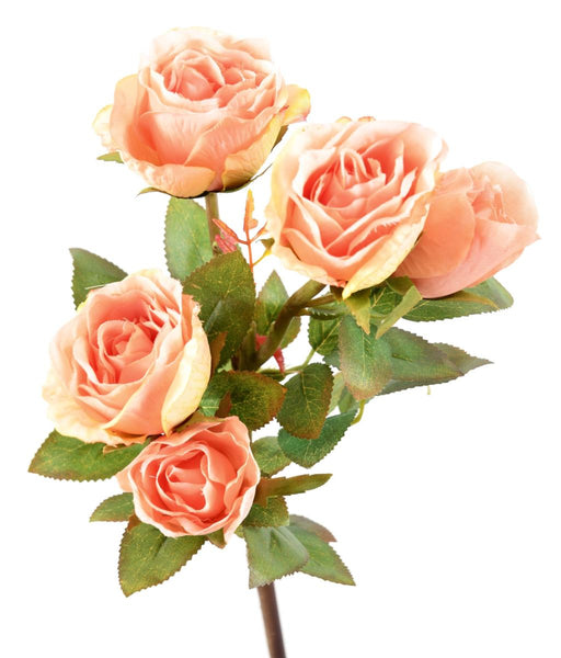 Artificiell Rose Orange Multi Spray 5 Blommor 45Cm