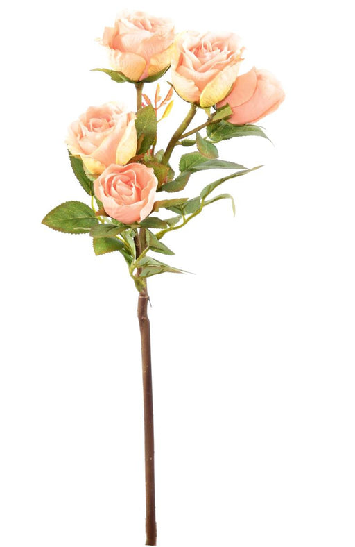 Artificiell Rose Orange Multi Spray 5 Blommor 45Cm